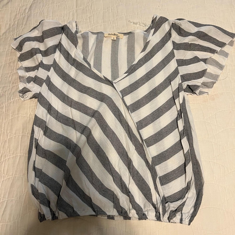 striped wrap shirt